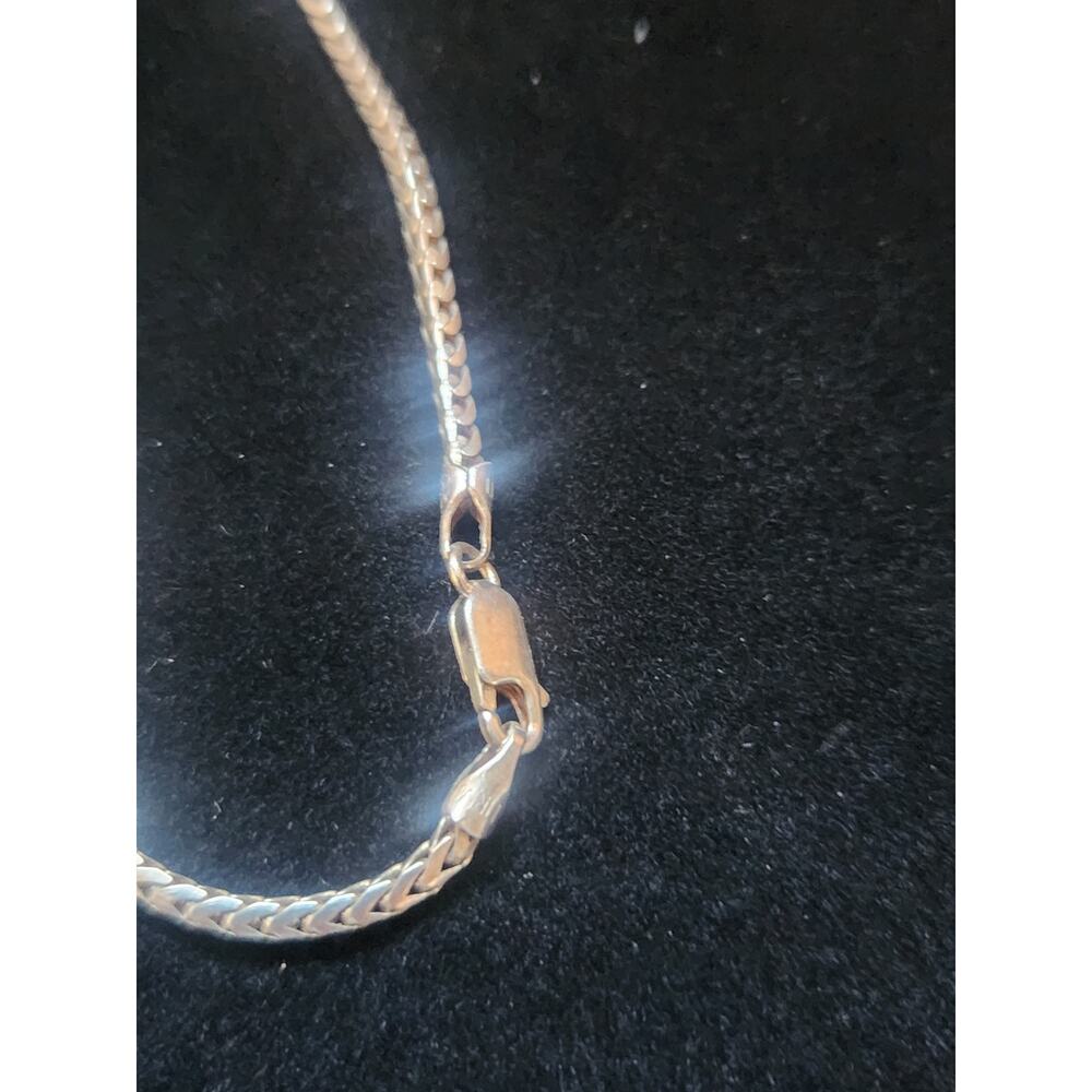 Sterling Silver 925 Herringbone Chain Necklace 24 Inch - Picture 3 of 7